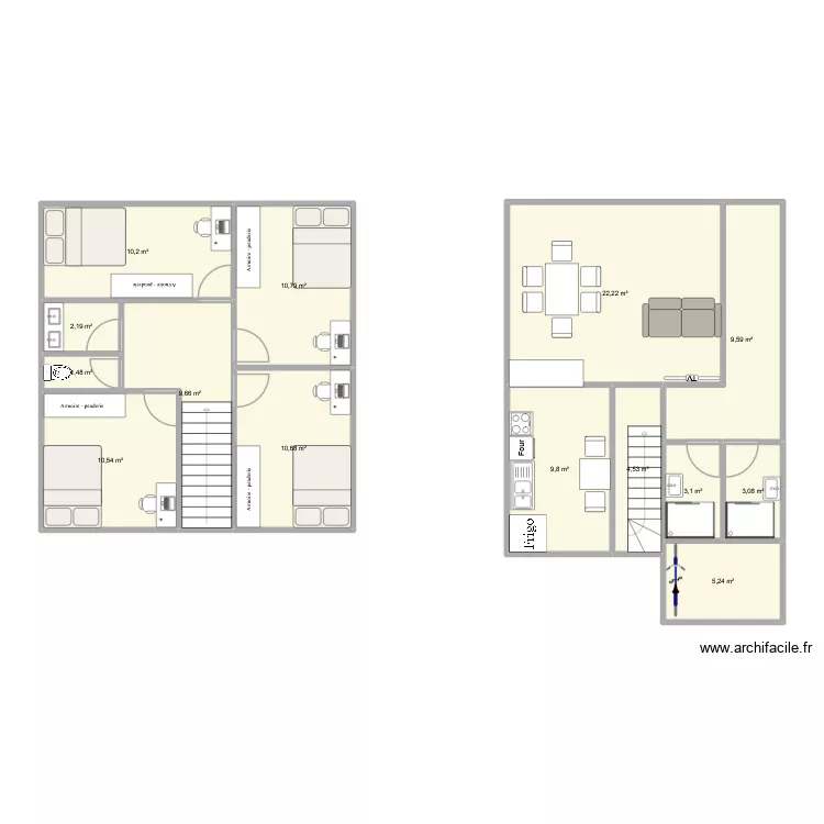 19 Thepot Haut. Plan de 14  et 113 m²