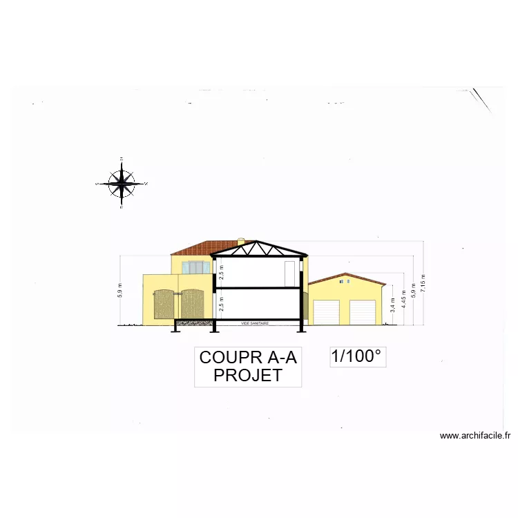 gorguette Coupe A-A projet. Plan de gorguette Coupe A-A projet. Plan de
