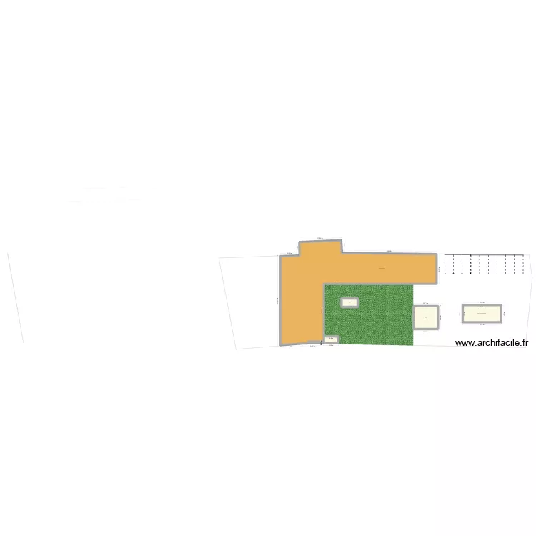 Plan de masse. Plan de 5  et 624 m²