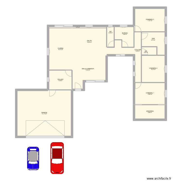 MAISON OLIVINE 3. Plan de 15 pièces et 163 m2