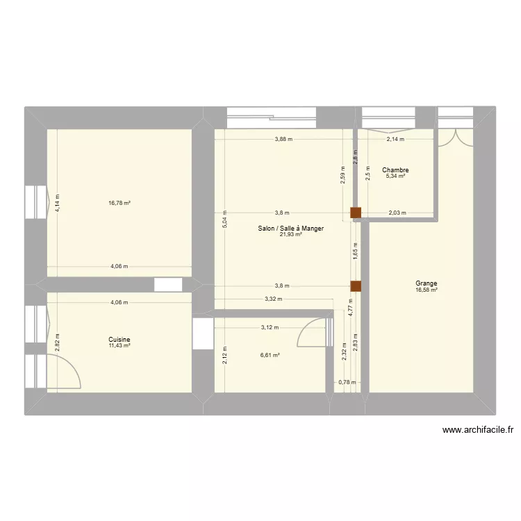 projet. Plan de 6  et 79 m²