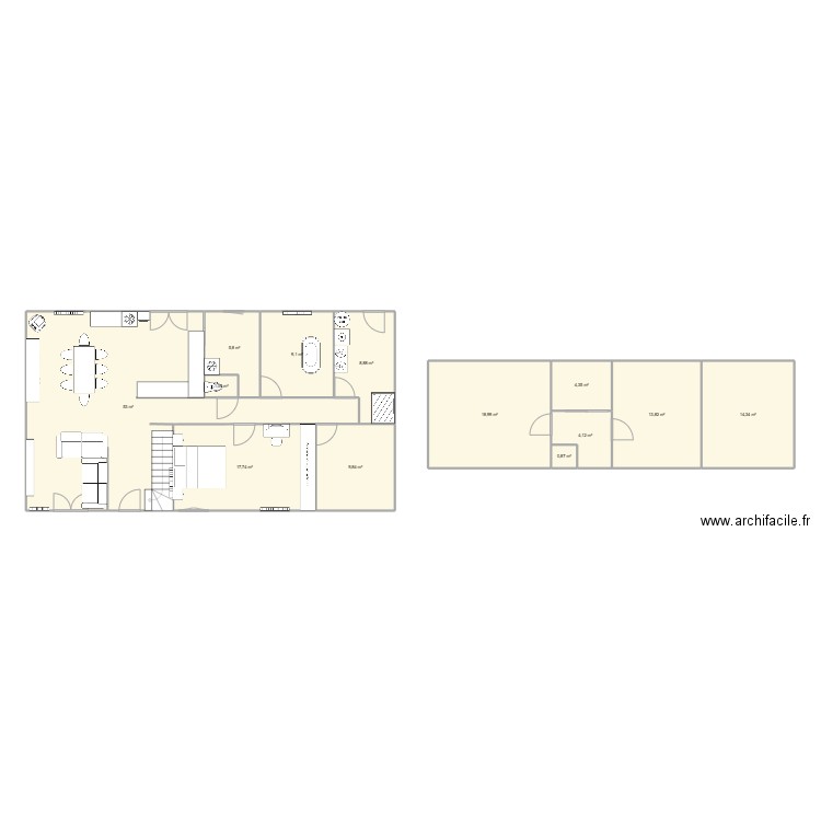 casba. Plan de 13 pièces et 162 m2