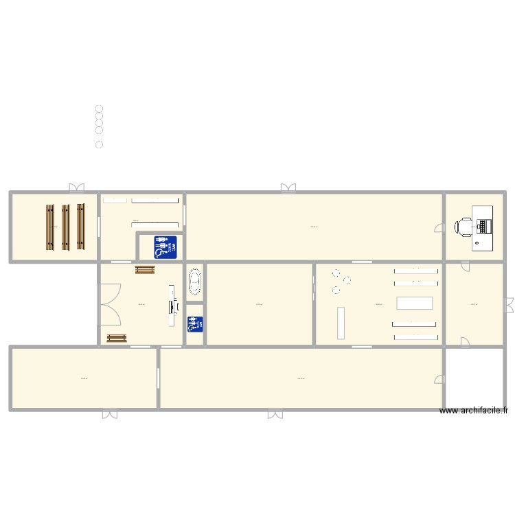 Musée. Plan de 13 pièces et 855 m2