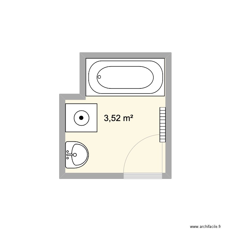 Estignard. Plan de 1 pièce et 4 m2
