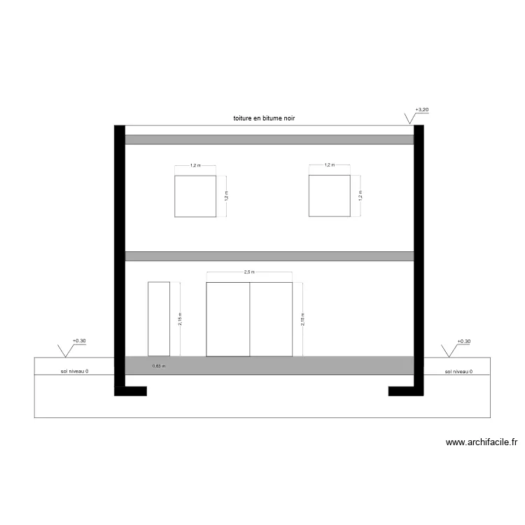 plan maison 2 coup&eacute;e. Plan de 