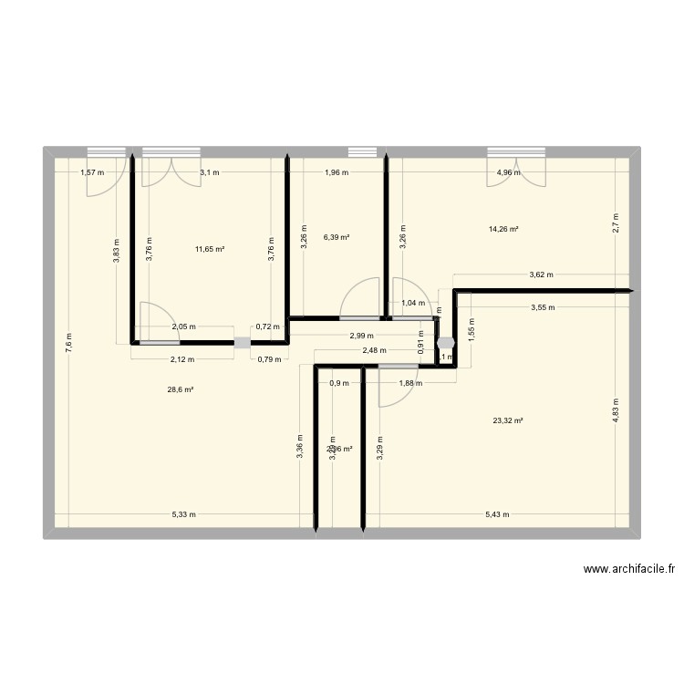 Maison 2. Plan de 7 pièces et 87 m2