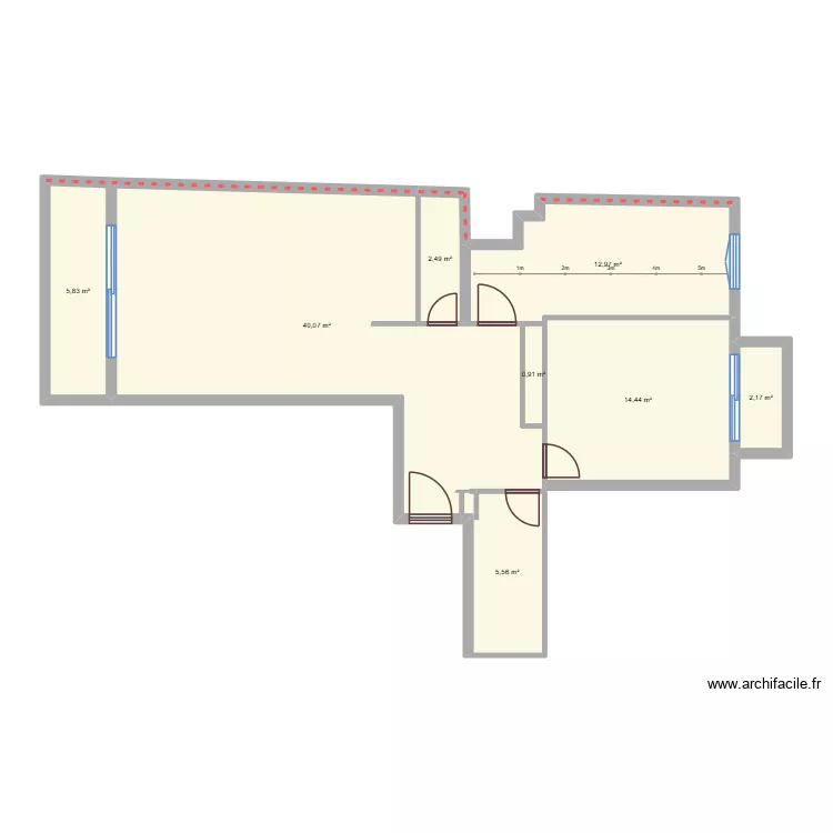 Leport Marly Projet. Plan de 8  et 84 m²