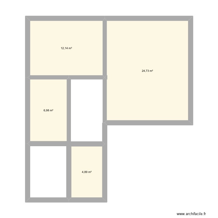 Boof. Plan de 4 pièces et 49 m2