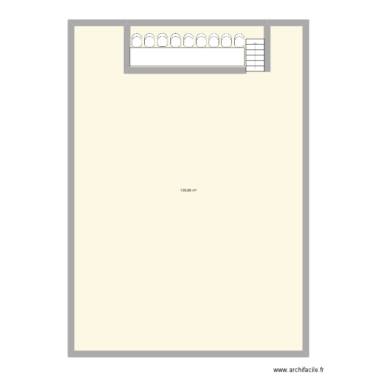 Salle mariage. Plan de 1 pièce et 140 m2