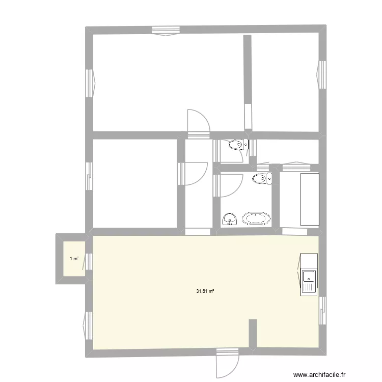Maison Dov Fromer 1. Plan de 2  et 33 m²