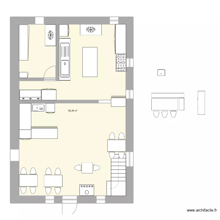 Tovassi&egrave;re 2. Plan de 1  et 82 m²
