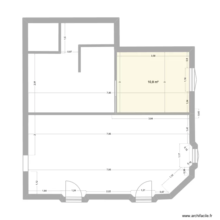 POILUS. Plan de 1 pièce et 11 m² POILUS. Plan de 1 pièce et 11 m²