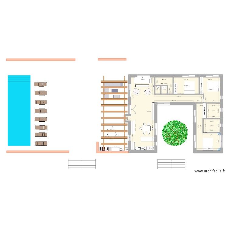 Pouilles   À. Plan de 9 pièces et 108 m2