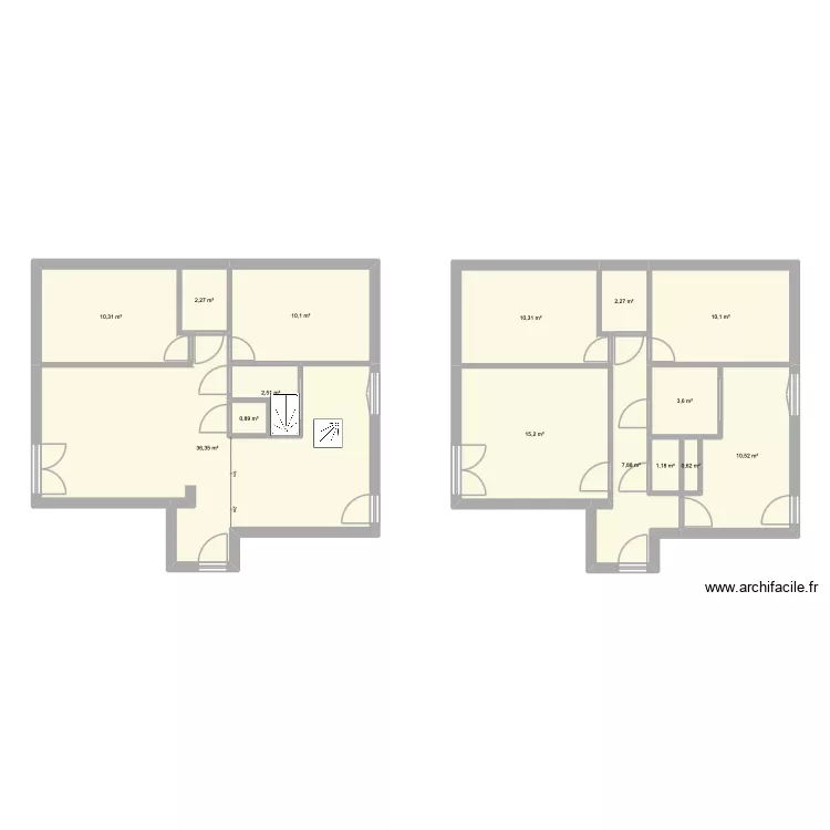 Appartement Saou 60m2 + travaux. Plan de 21  et 186 m²