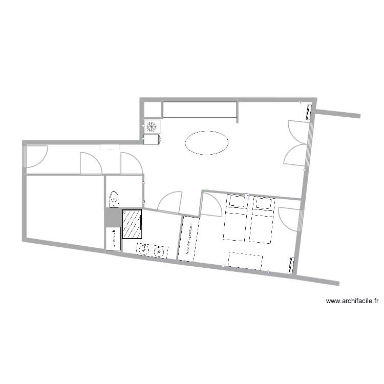 Appartement Ile de Nantes. Plan de 8  et 64 m²