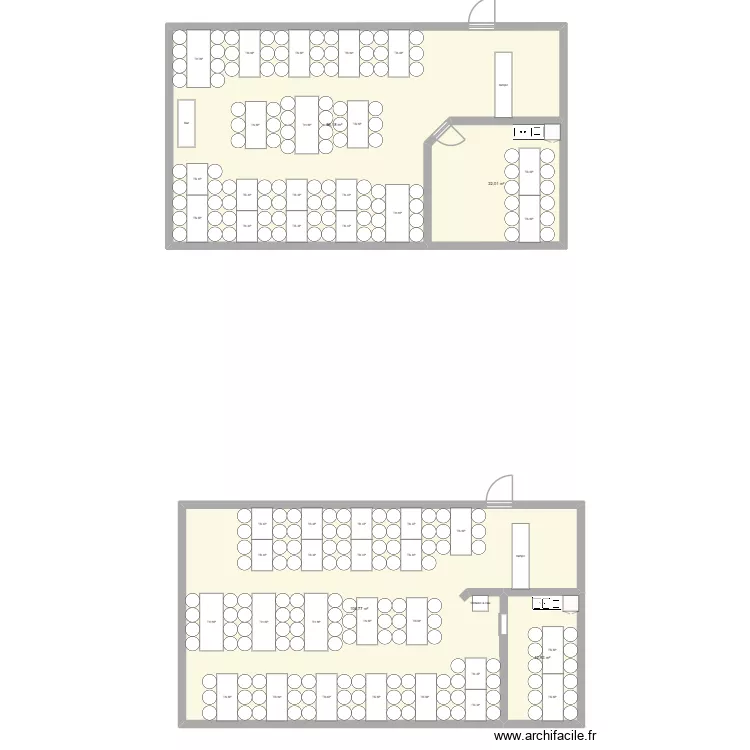 restaurant. Plan de 4  et 238 m²