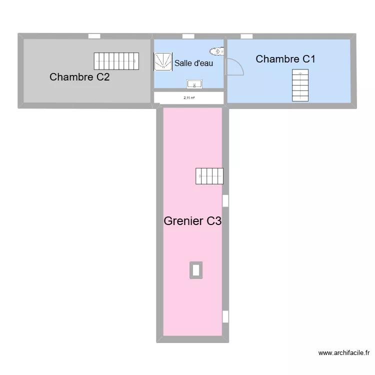 SCI Thiers &eacute;tage C comble 2. Plan de 