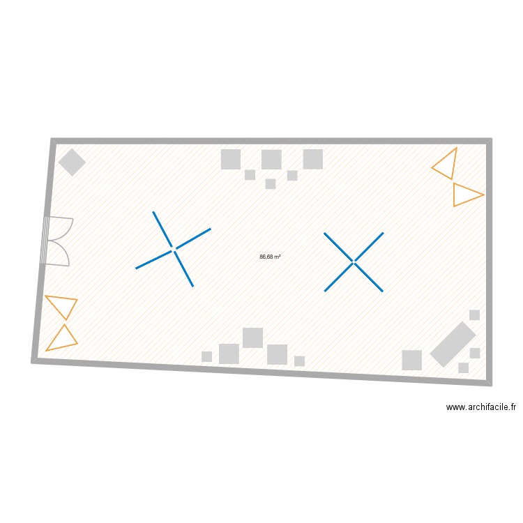 Maison Mame. Plan de 1 pièce et 87 m2