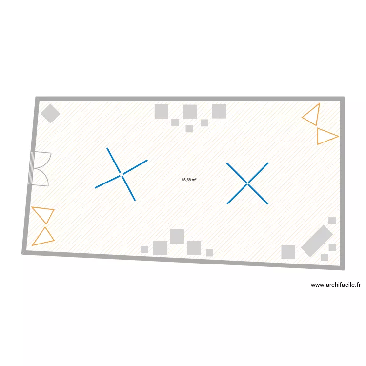 Maison Mame. Plan de 1 pièce et 87 m² Maison Mame. Plan de 1 pièce et 87 m²