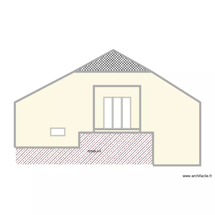 PLAN GRANGE - pignon EST. Plan de 5 Pièces et 71 m²
