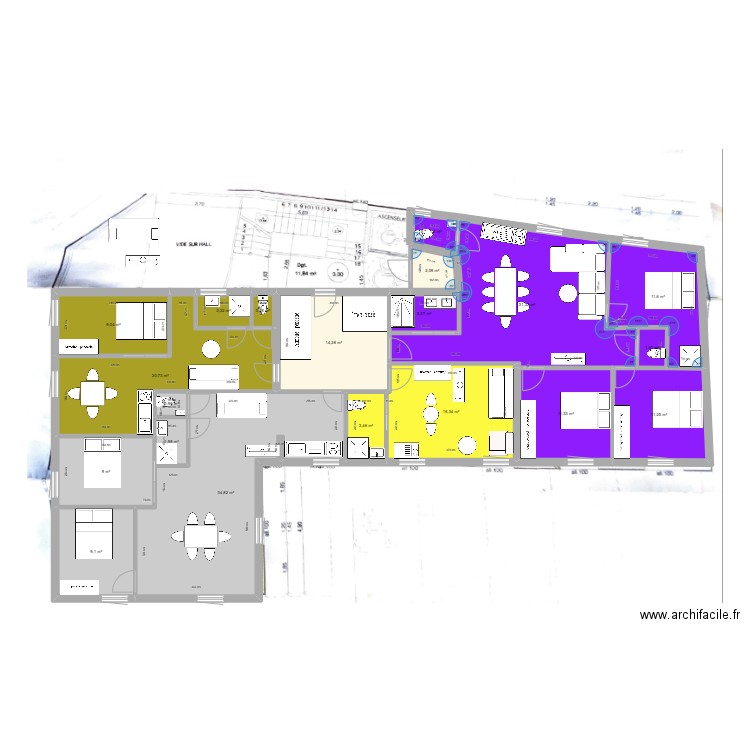 OPHTALMO a2. Plan de 20 pièces et 197 m2