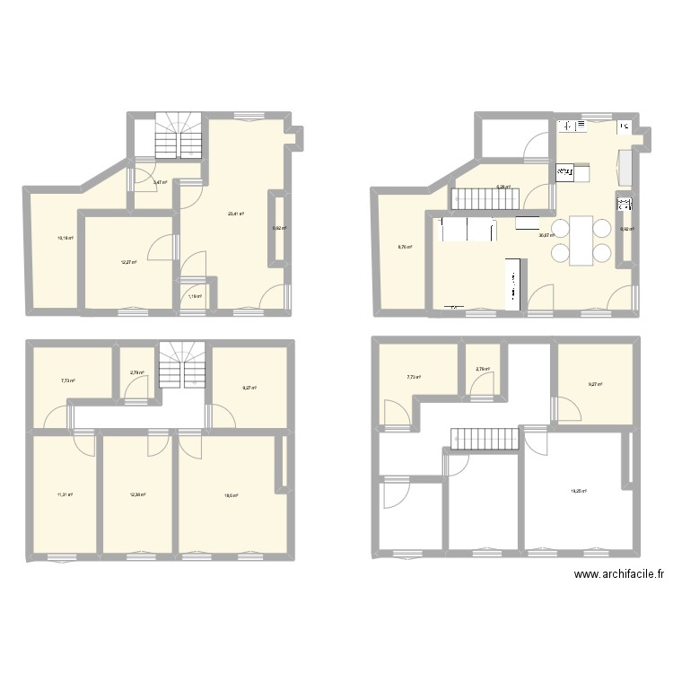 bonharmes rdc. Plan de 20 pièces et 205 m2