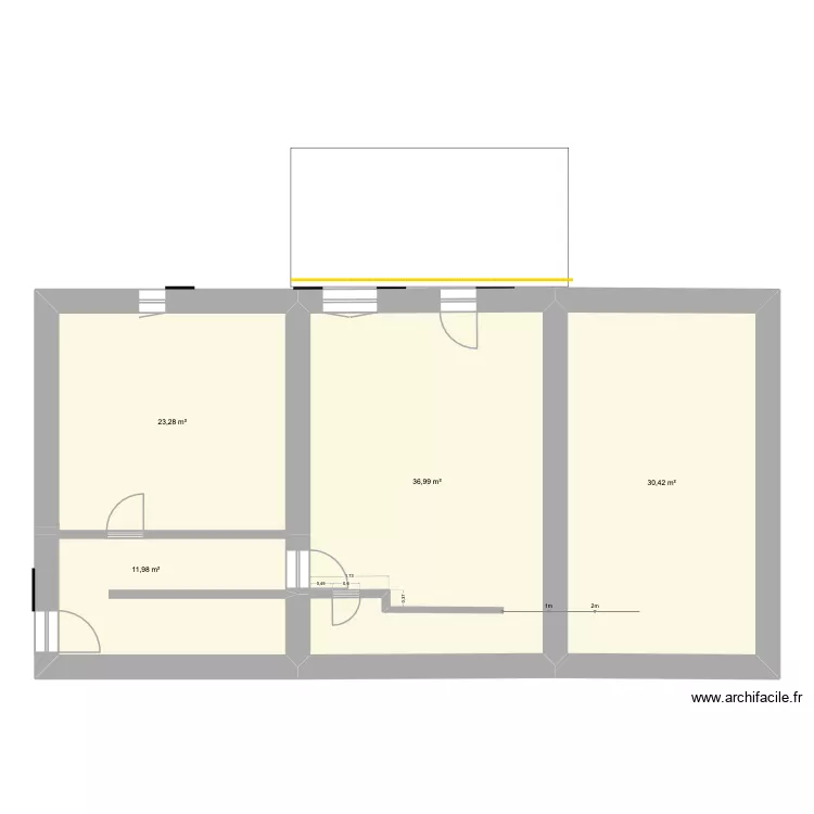 Terrasse vue de dessus1. Plan de 4 et 103 m² Terrasse vue de dessus1. Plan de 4 et 103 m²