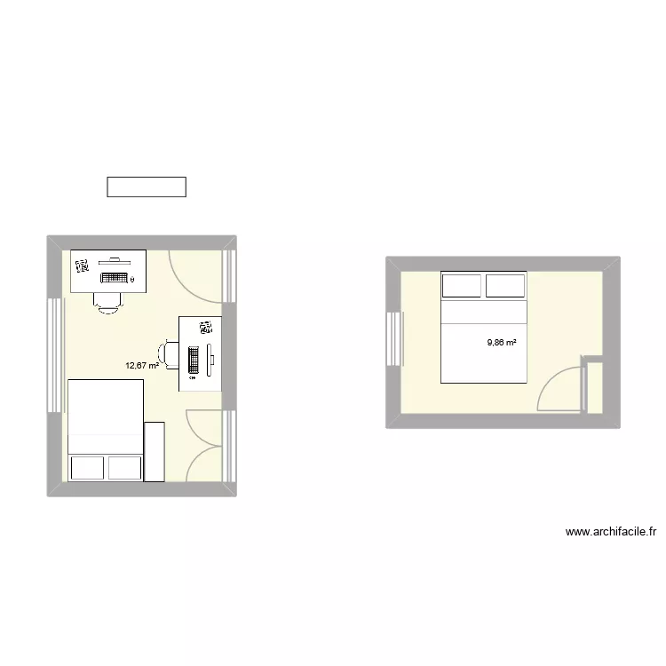 chambres. Plan de 2 et 23 m² chambres. Plan de 2 et 23 m²