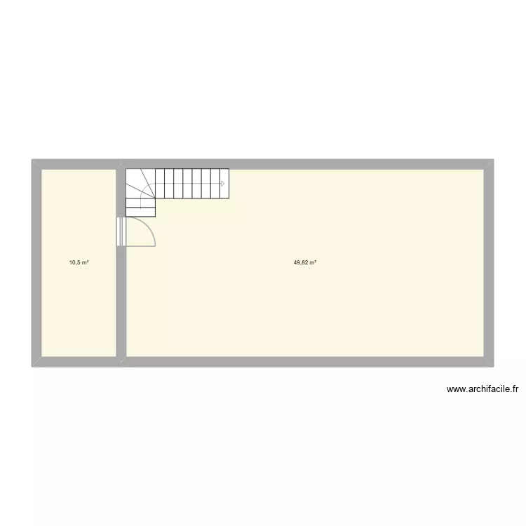 la chambre1. Plan de 2  et 60 m²