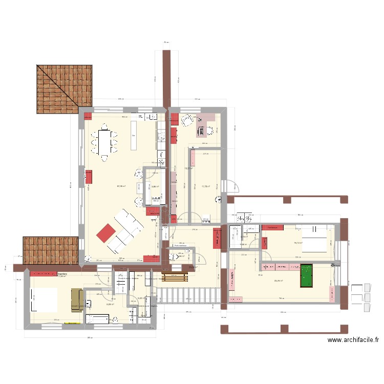 Projet 2-4. Plan de 12 pièces et 185 m2