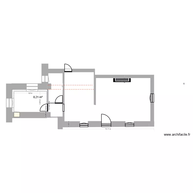 sas couloir & SDB. Plan de 