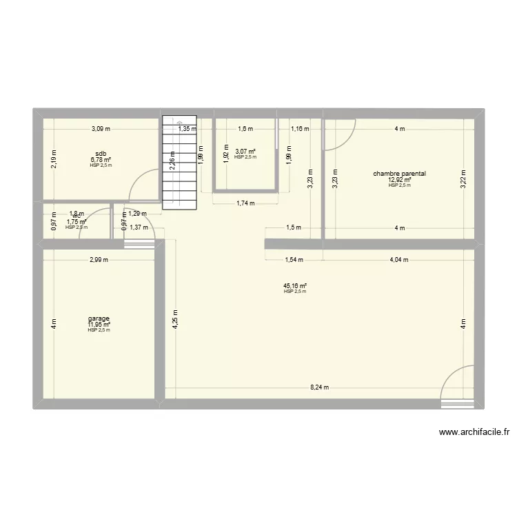 castillion. Plan de 6  et 82 m²