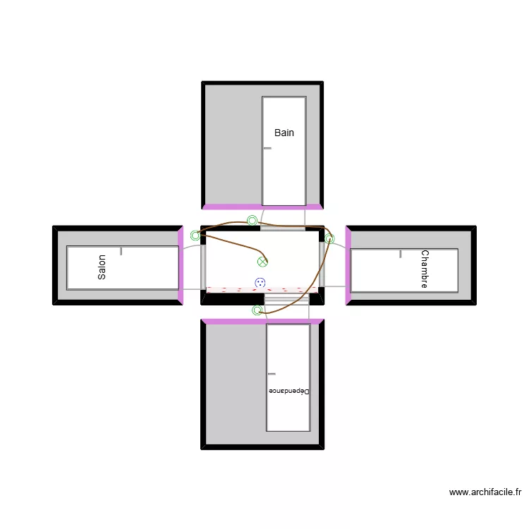BIRABEN  D&eacute;gagement R.d.C. Plan de 5  et 17 m²