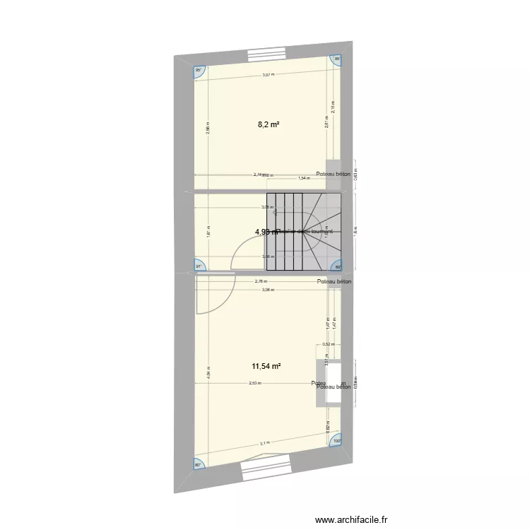 1er F&eacute;camp 55. Plan de 3  et 25 m²