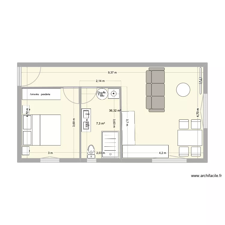 appart etage. Plan de 2 et 44 m² appart etage. Plan de 2 et 44 m²