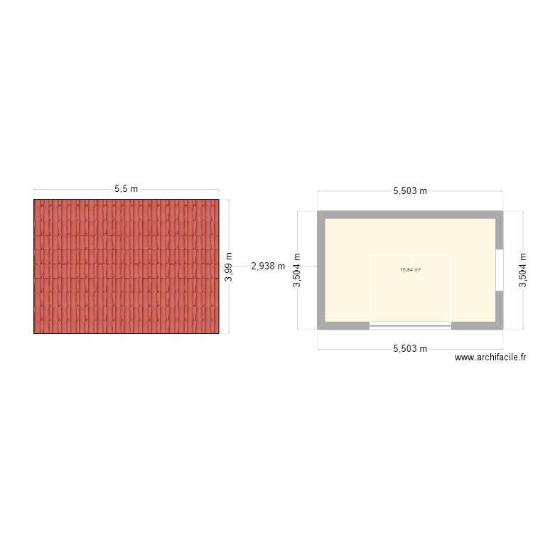 garage. Plan de 1 pièce et 16 m2