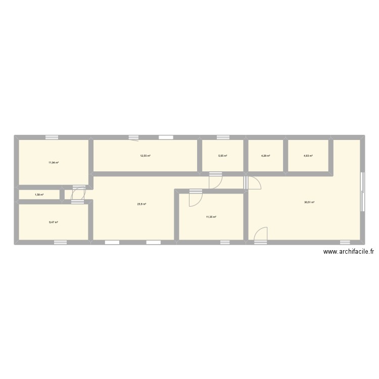 chalet. Plan de 10 pièces et 116 m2