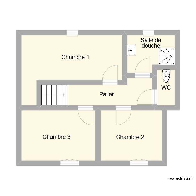mairie bazaiges. Plan de 6 pièces et 47 m2