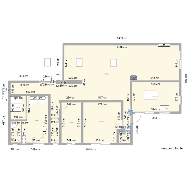 PLAN. Plan de 9 pièces et 193 m2