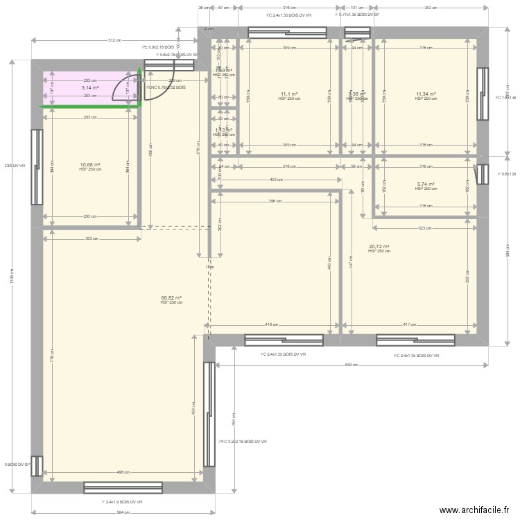 ML24005813. Plan de 10 pièces et 136 m2