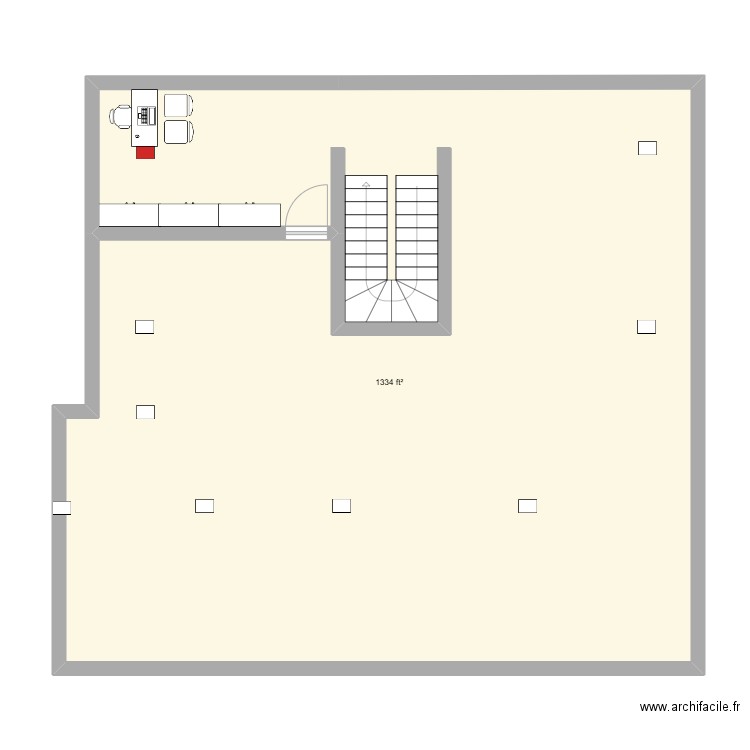 1floor. Plan de 1 pièce et 124 m2