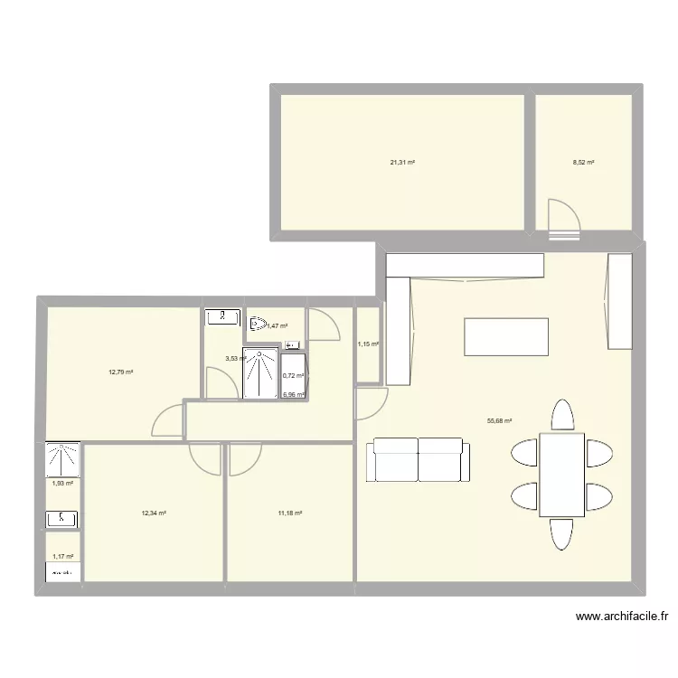 plan 2. Plan de 13 pièces et 139 m²