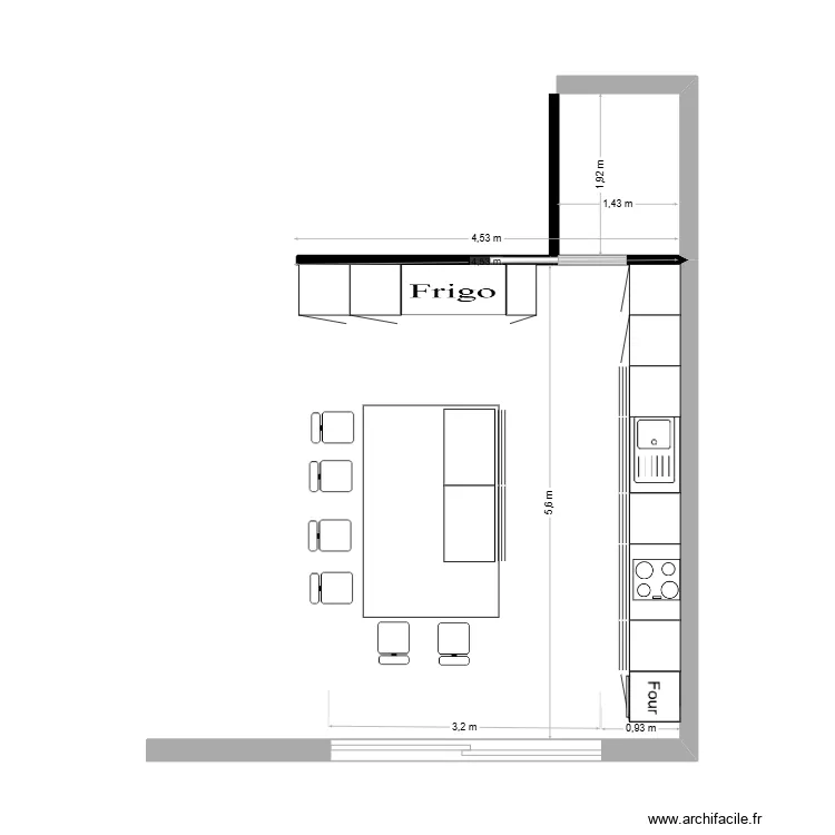 cuisine mazurier. Plan de 