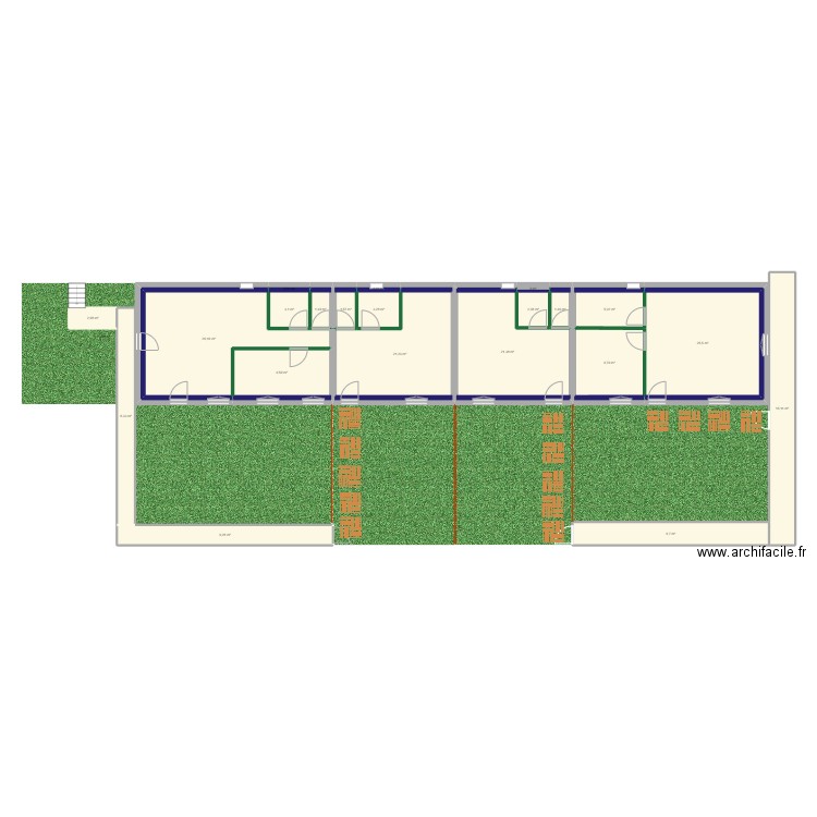 Buzet - TAnnerie - apres amenagement. Plan de 23 pièces et 177 m2