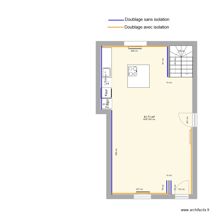 Noja liniere. Plan de 7 pièces et 87 m2