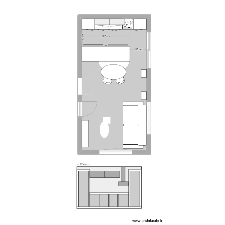 cuisine béton cellulaire2. Plan de 0 pièce et 0 m2