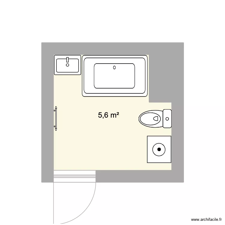 Terra Uva - Salle de bain. Plan de 2  et 6 m²