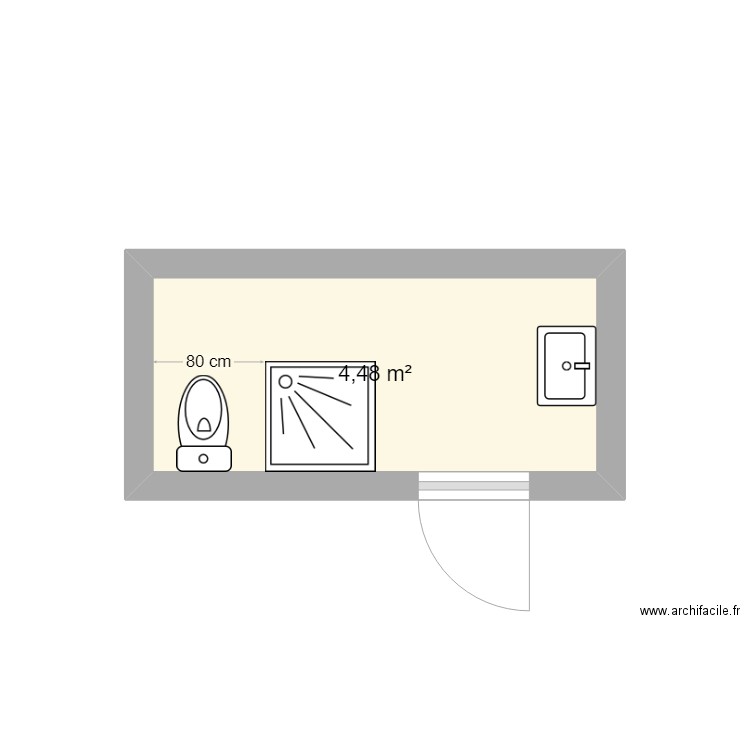 BALTHAZART. Plan de 1 pièce et 4 m2