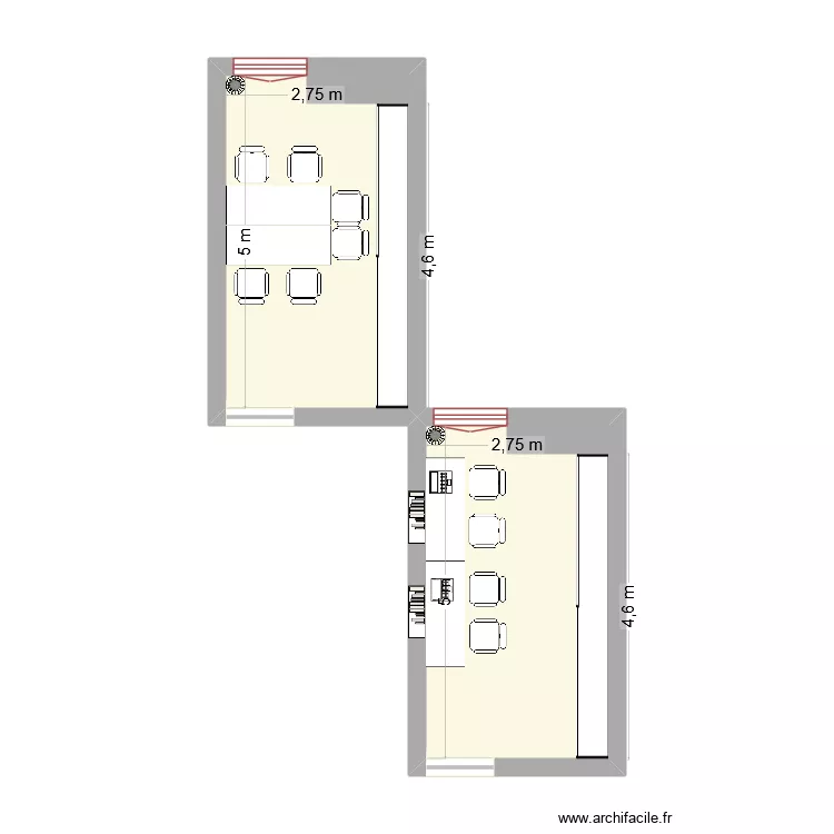 Bureau SESSAD 2026. Plan de 2  et 28 m²