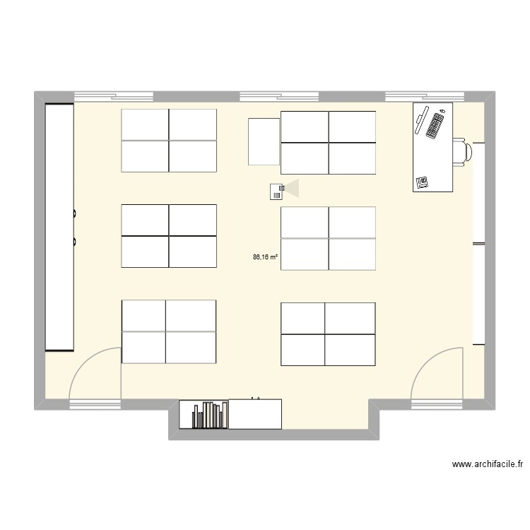 classe Séville. Plan de 1 pièce et 86 m2